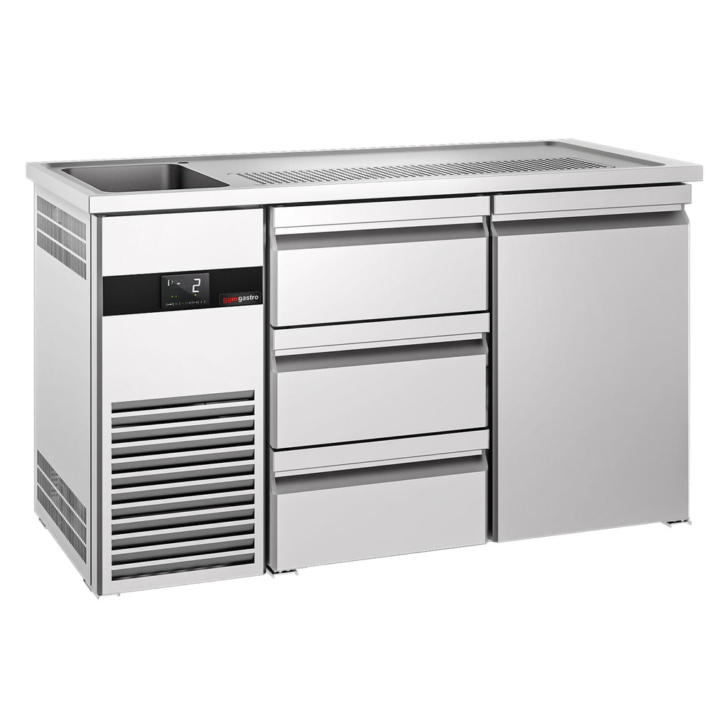 Beer counter premıum - 1550x700mm - 1 door and 3 drawers