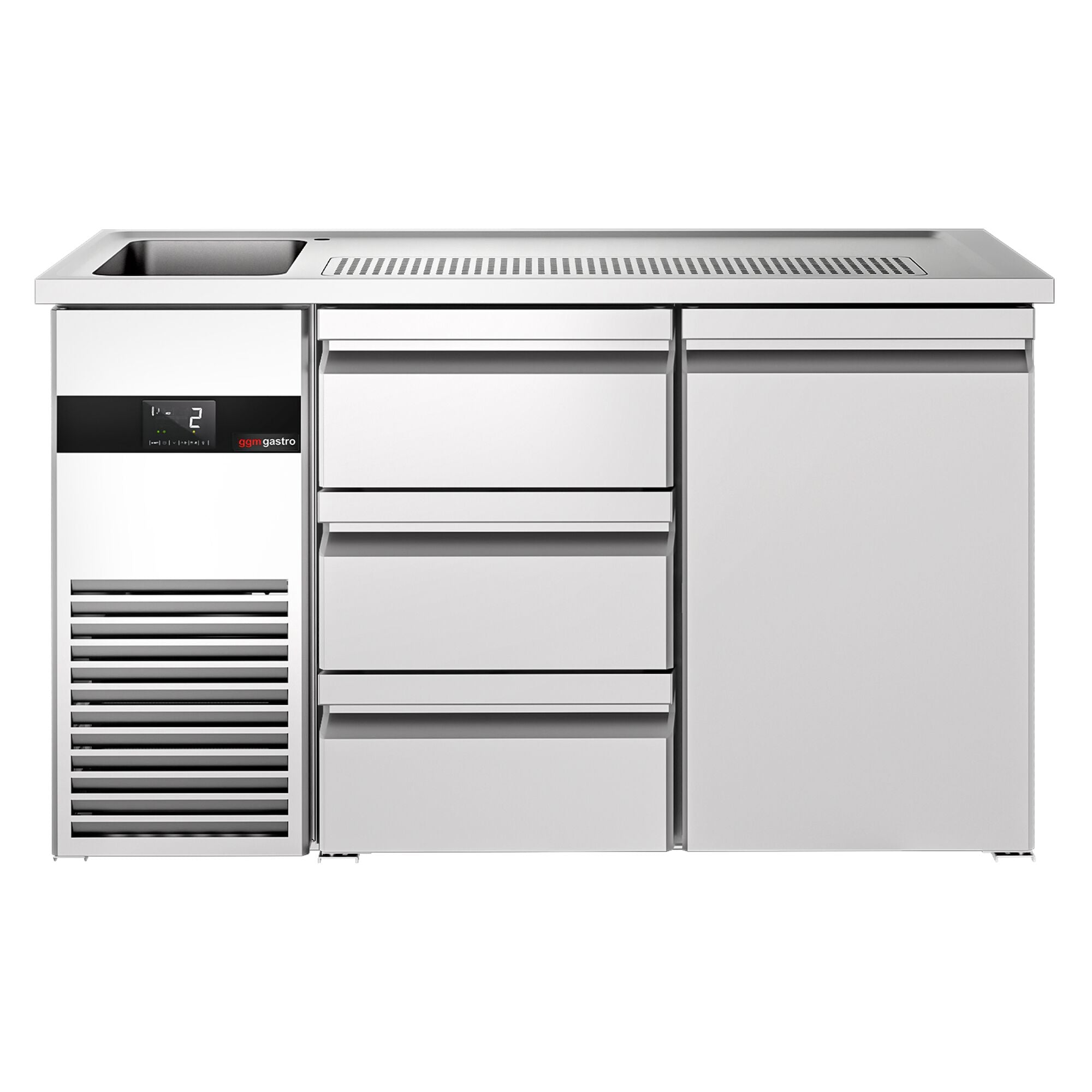 Beer counter premıum - 1550x700mm - 1 door and 3 drawers