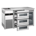 Beer counter premium - 1550x700mm- 1 glass door and 3 glass drawers