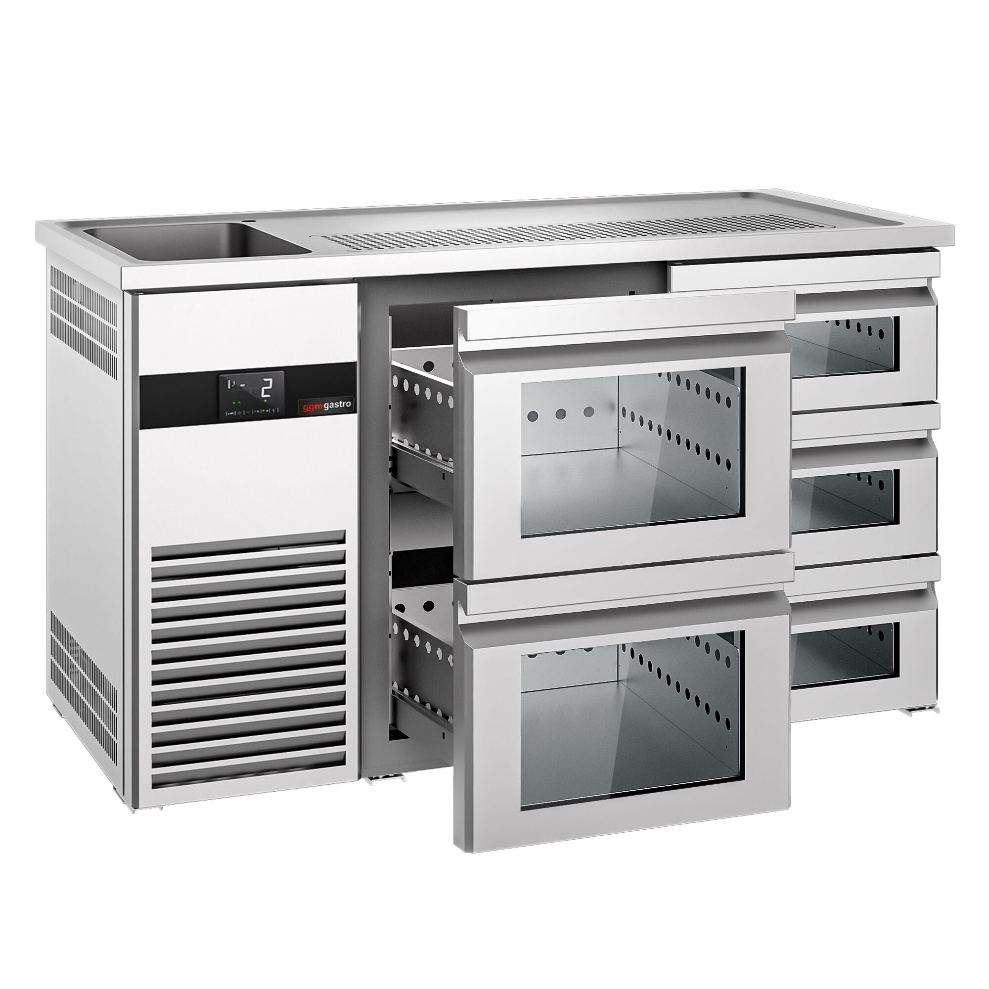 Beer counter premıum - 1550x700mm - 5 glass drawers