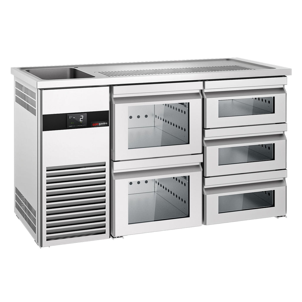 Beer counter premıum - 1550x700mm - 5 glass drawers