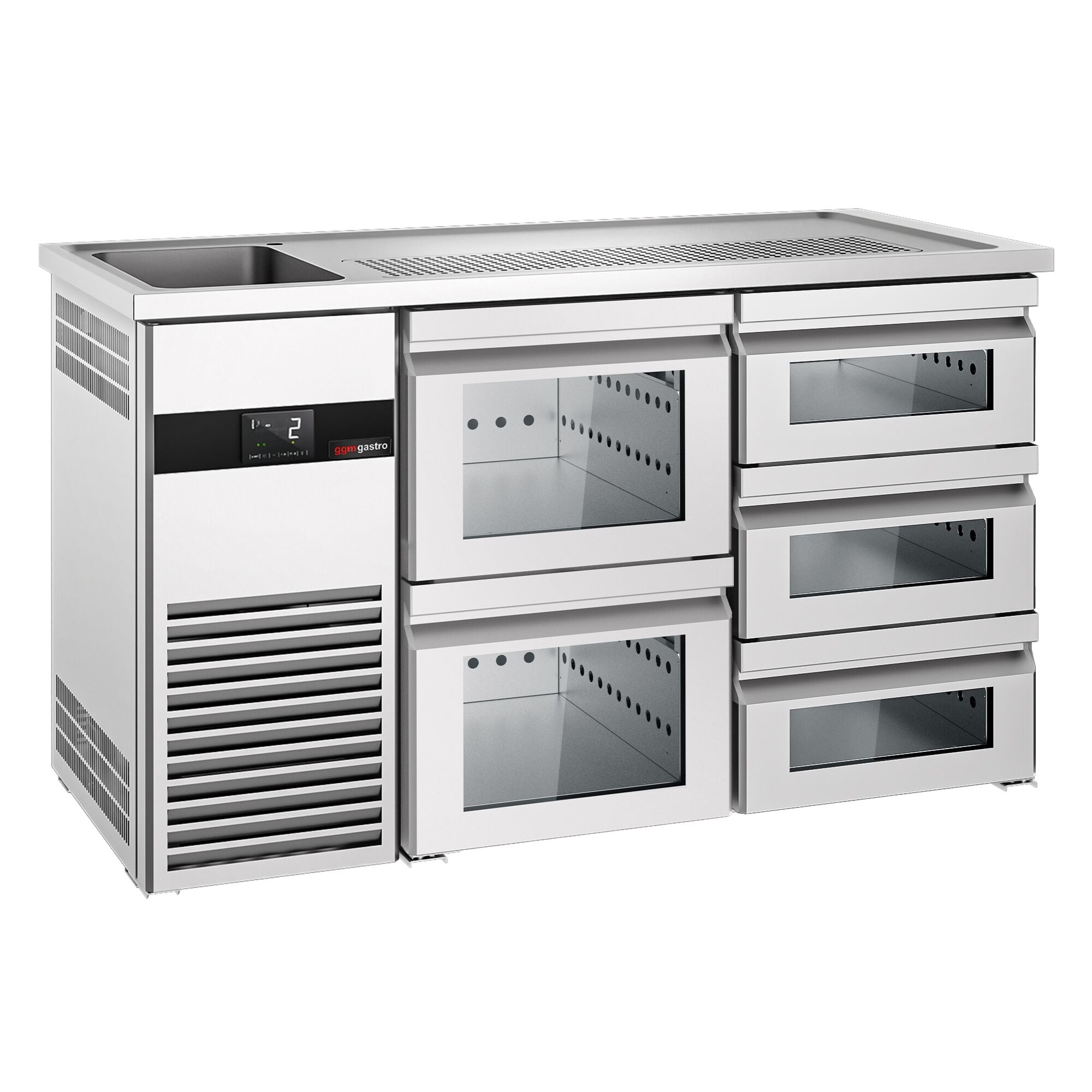 Beer counter premıum - 1550x700mm - 5 glass drawers