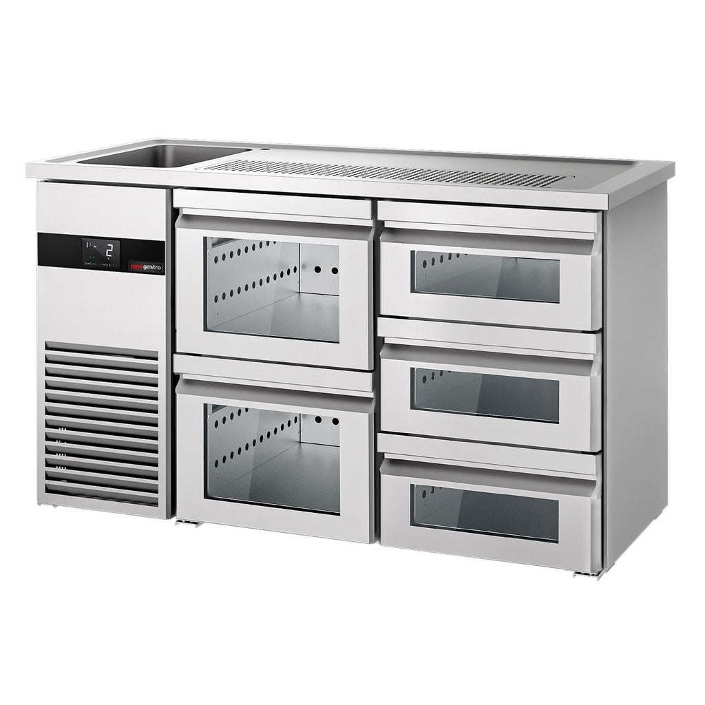 Beer counter premıum - 1550x700mm - 5 glass drawers