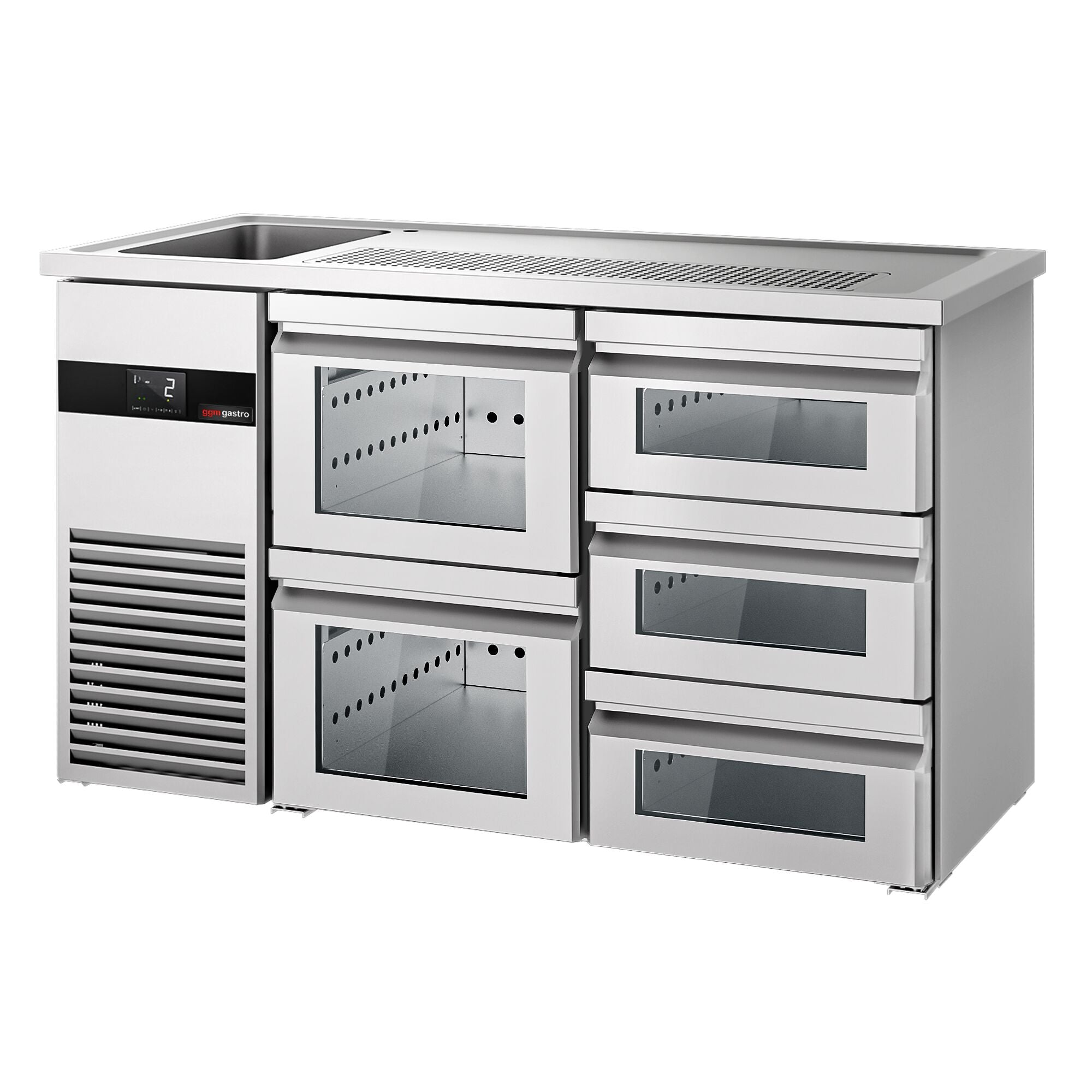 Beer counter premıum - 1550x700mm - 5 glass drawers