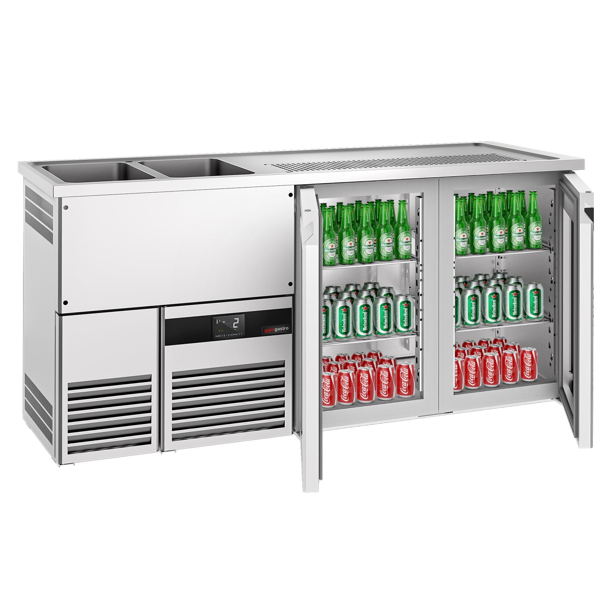 Beer counter premıum - 1950x700mm - 2 glass doors
