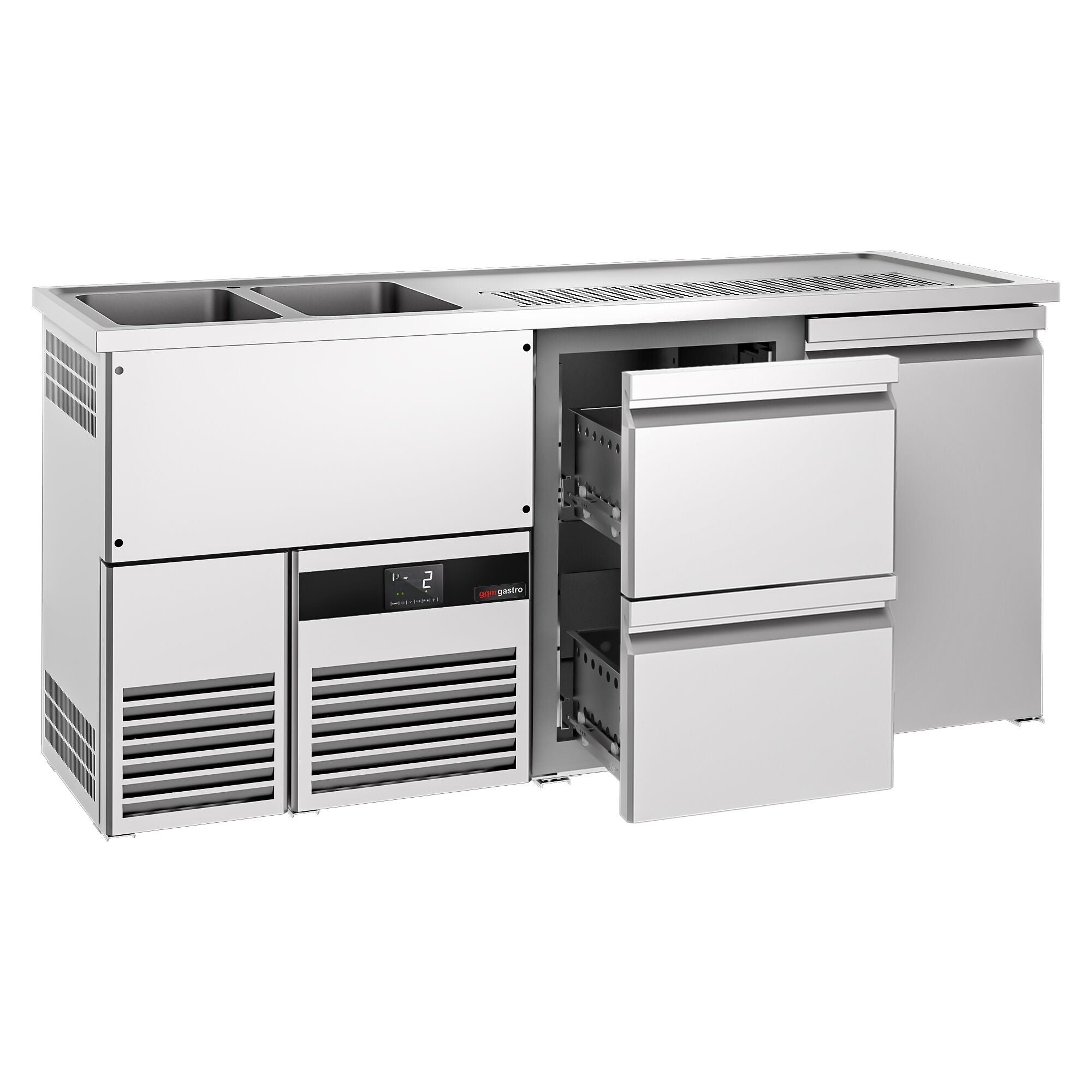 Beer counter premıum - 1950x700mm - 1 door and 2 drawers