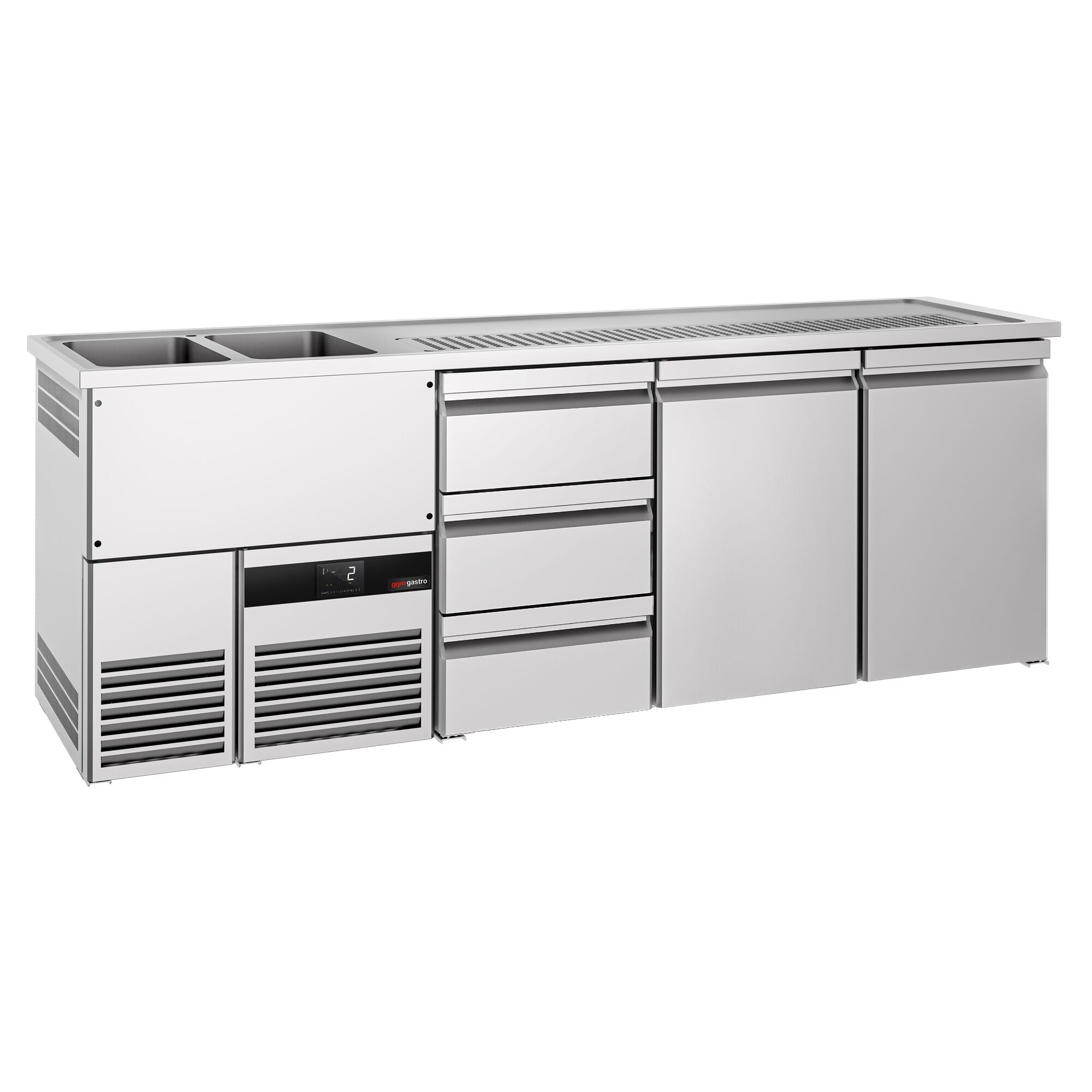 Beer counter premıum - 2500x700mm - 2 doors and 3 drawers
