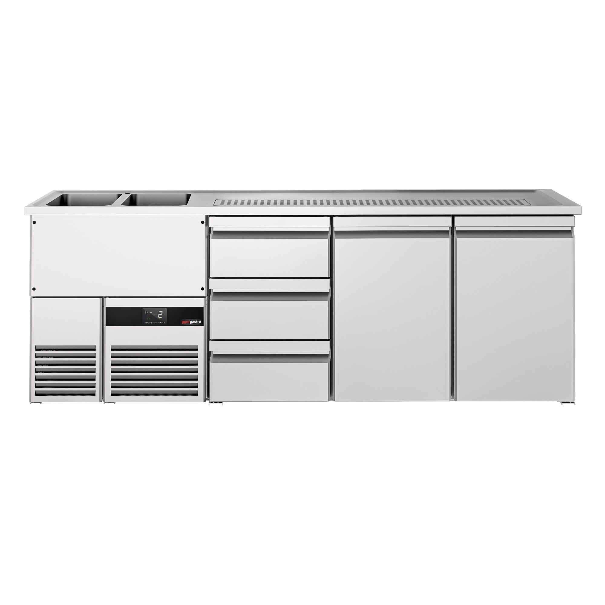Beer counter premıum - 2500x700mm - 2 doors and 3 drawers