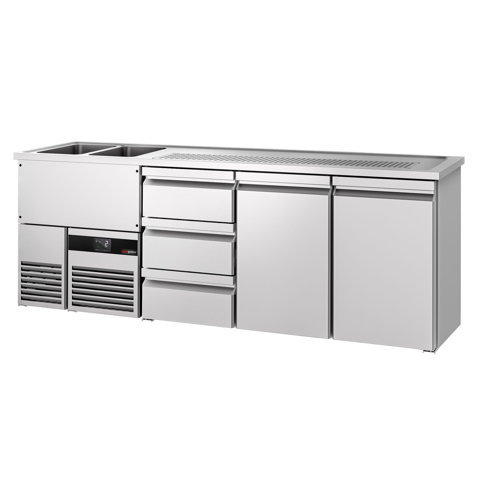 Beer counter premıum - 2500x700mm - 2 doors and 3 drawers