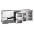 Beer counter premium - 2500x700mm - 1 glass door & 4 glass drawers