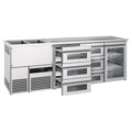 Beer counter premium - 2500x700mm- 1 glass door & 6 glass drawers