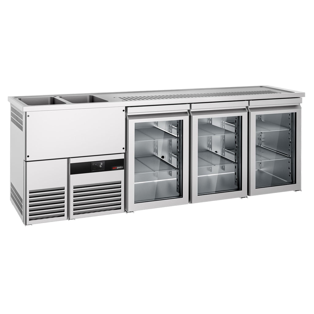 Beer counter premium - 2500x700mm- 3 glass doors
