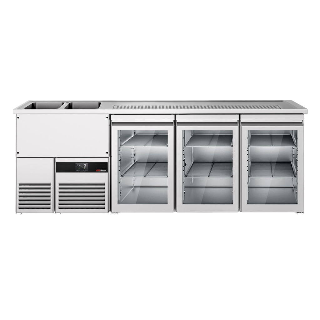 Beer counter premium - 2500x700mm- 3 glass doors