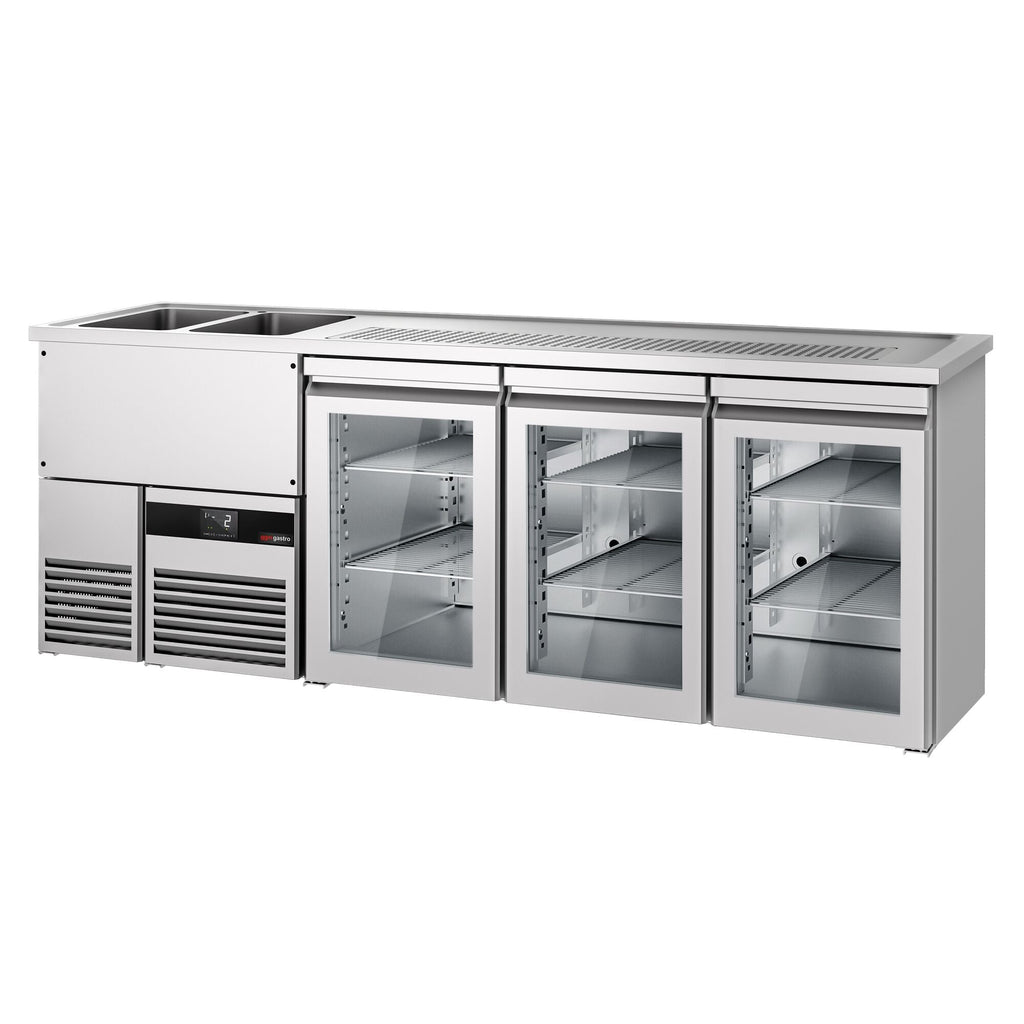 Beer counter premium - 2500x700mm- 3 glass doors