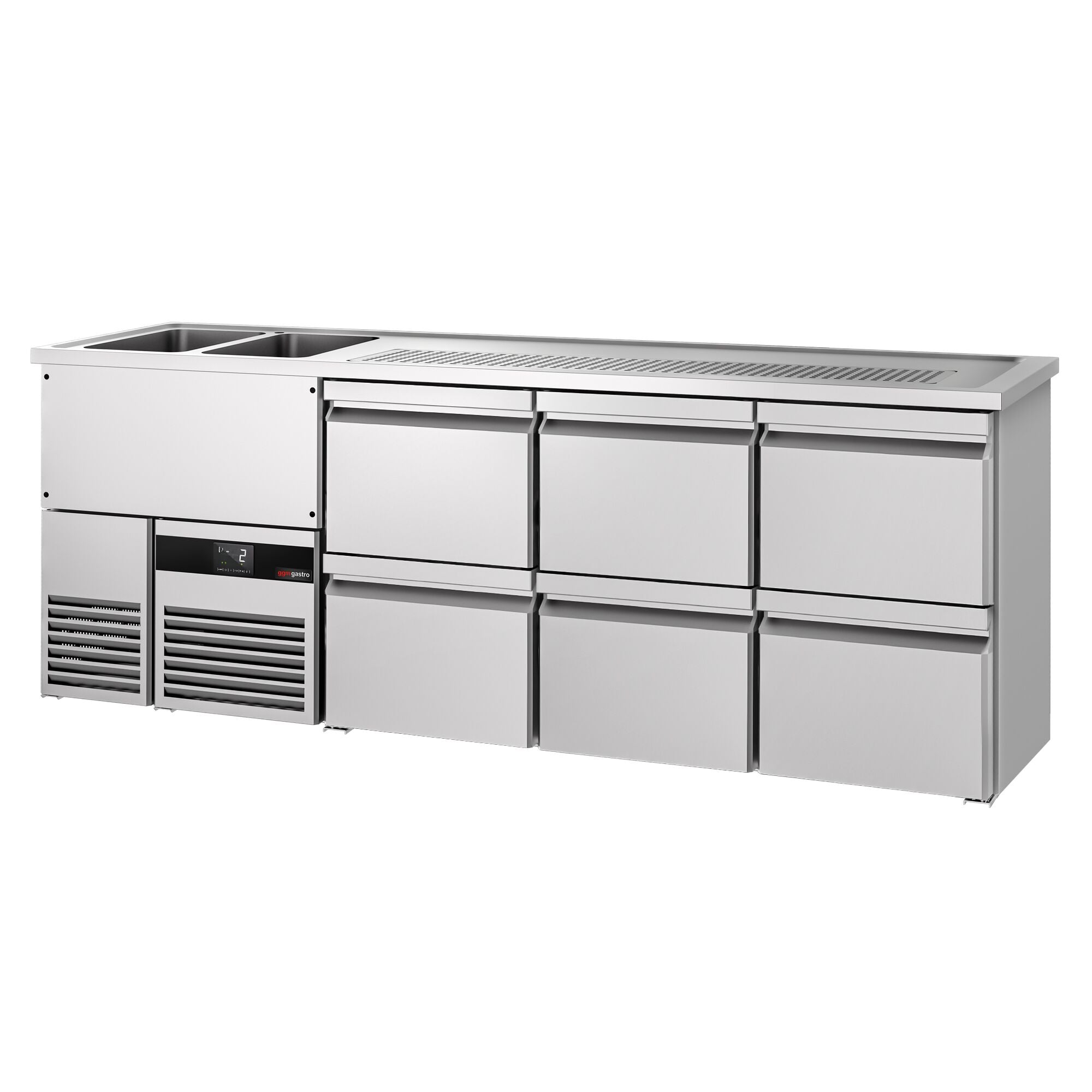 Beer counter premıum - 2500x700mm - 6 drawers