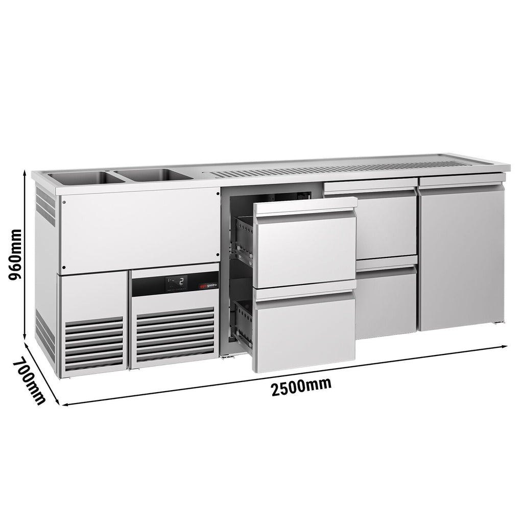 Beer counter premıum - 2500x700mm- 1 door and 4 drawers