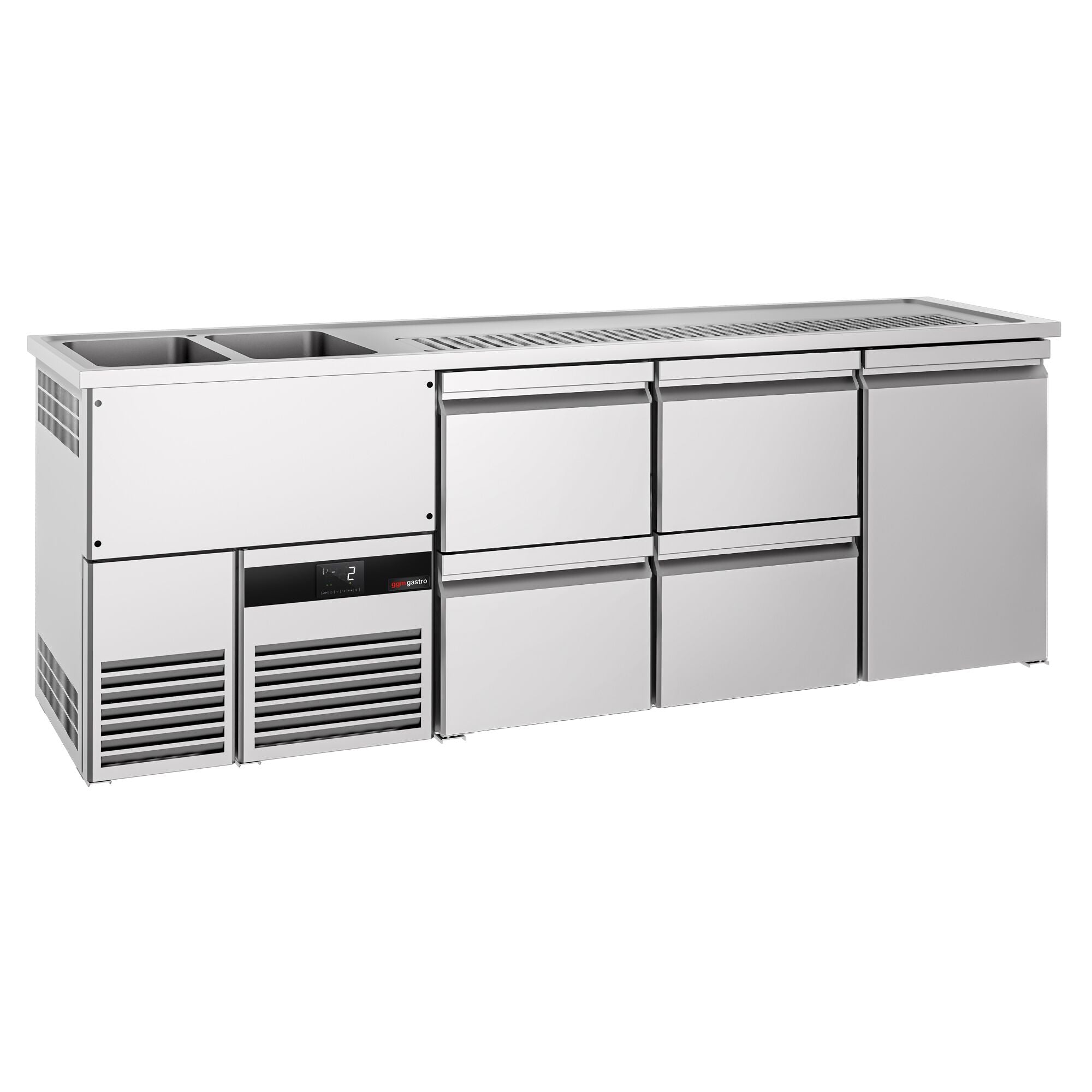Beer counter premıum - 2500x700mm- 1 door and 4 drawers