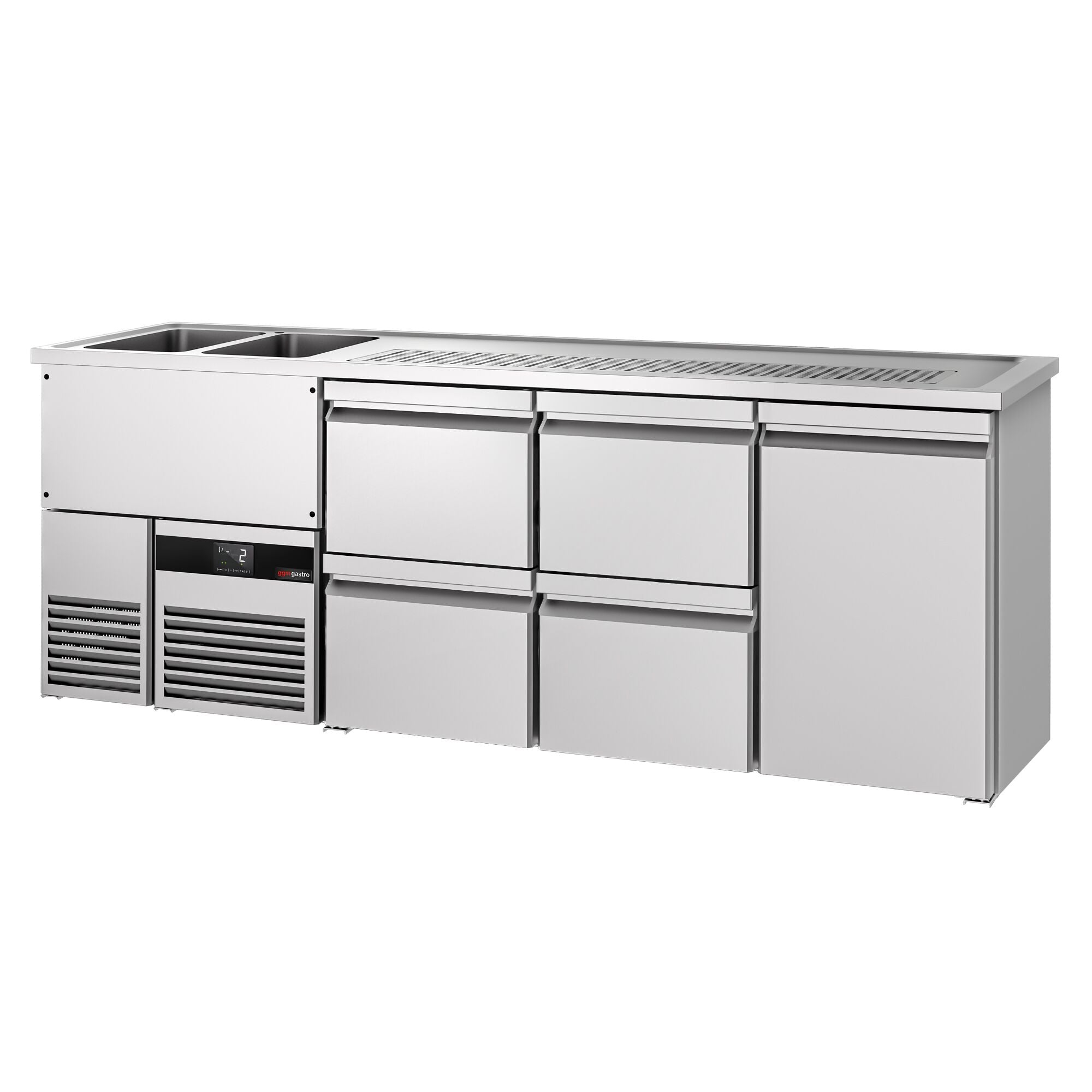 Beer counter premıum - 2500x700mm- 1 door and 4 drawers