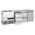 Beer counter premıum - 2500x700mm- 1 door and 5 drawers