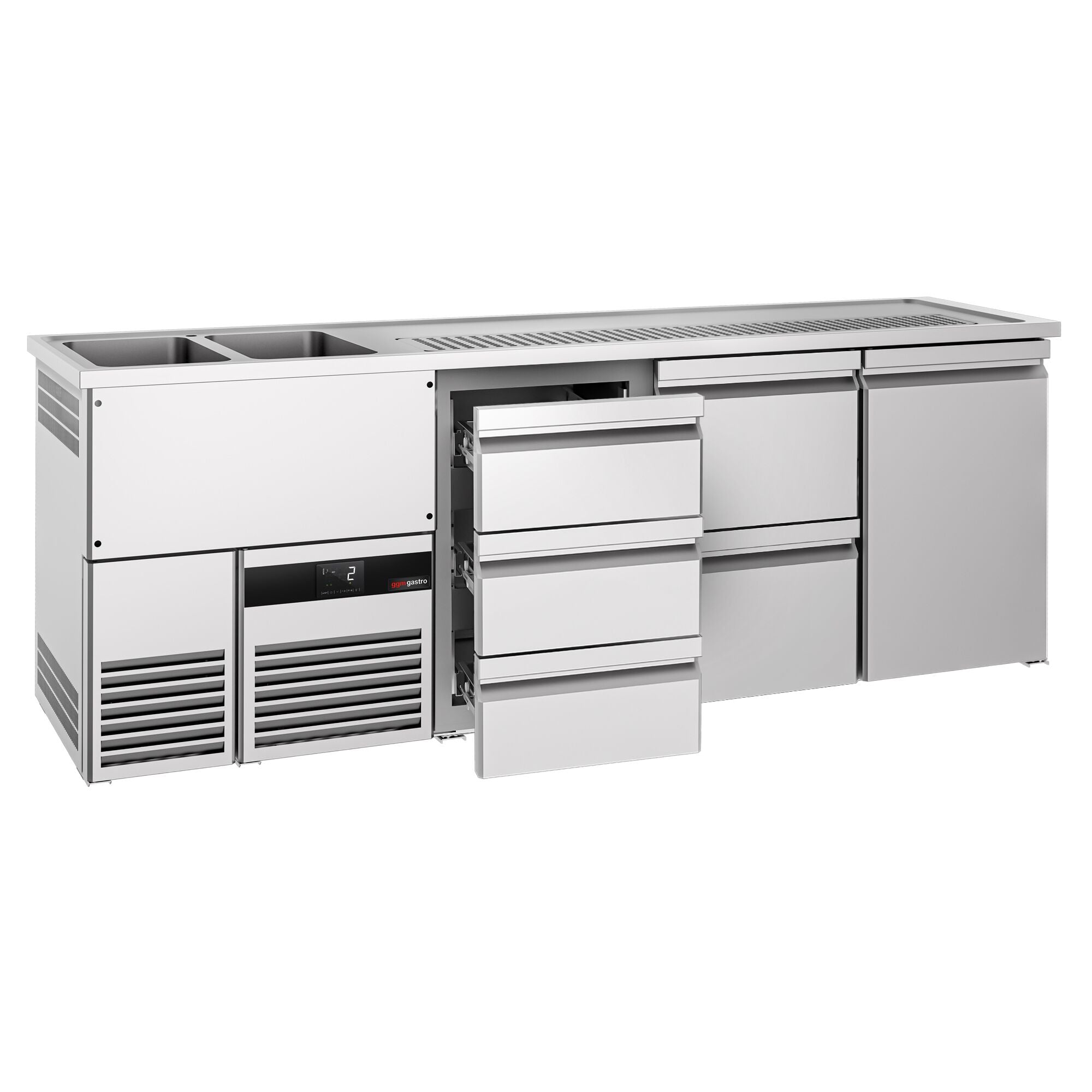 Beer counter premıum - 2500x700mm- 1 door and 5 drawers