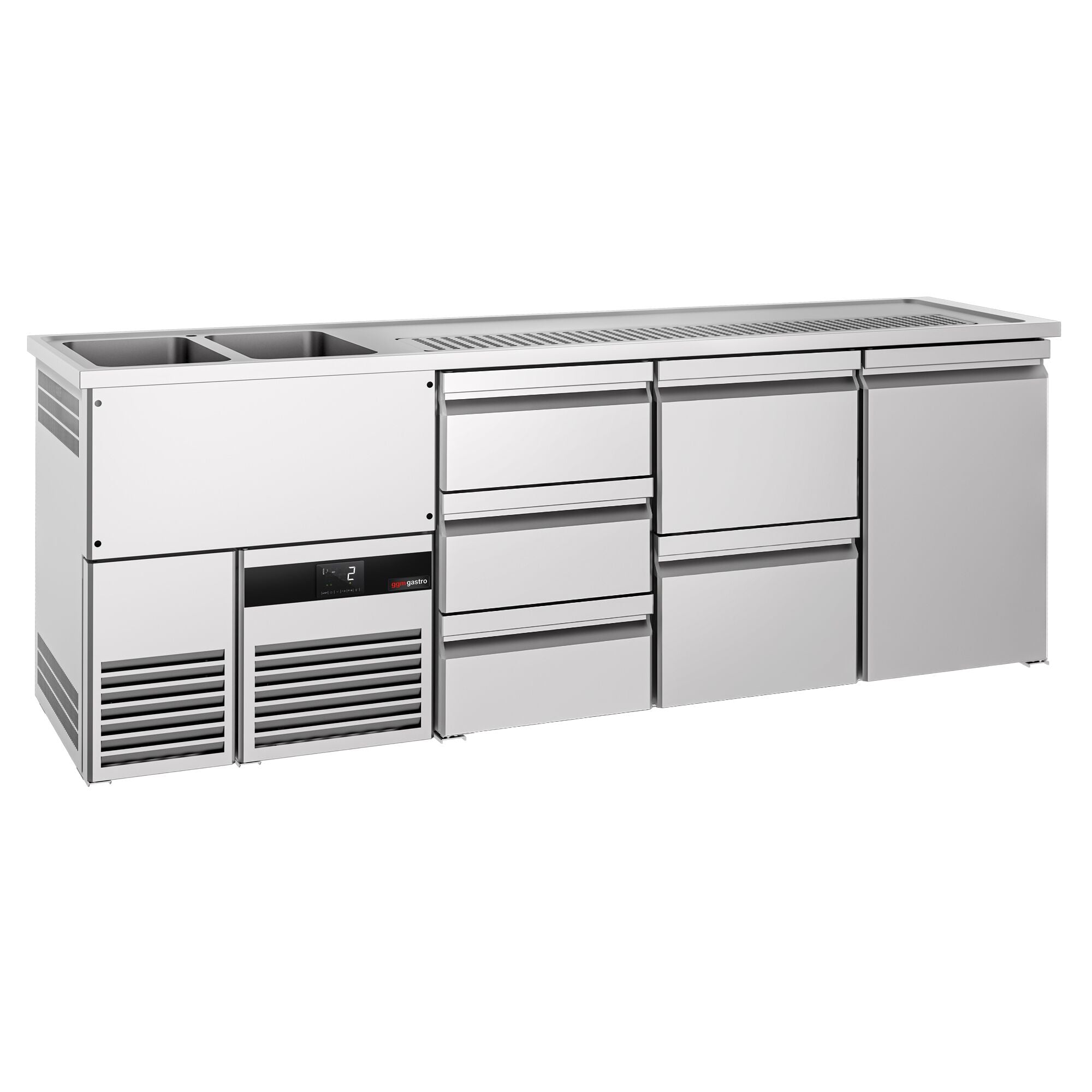 Beer counter premıum - 2500x700mm- 1 door and 5 drawers