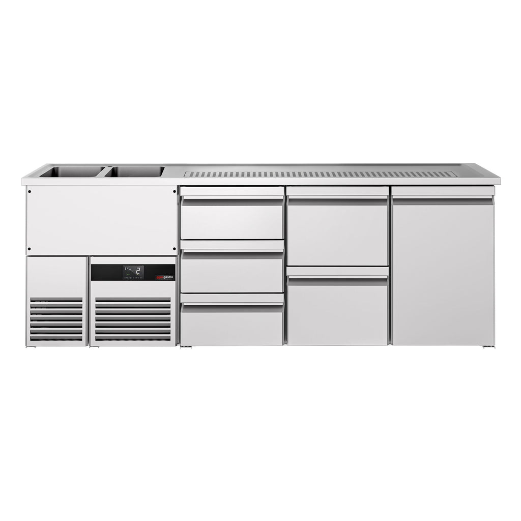 Beer counter premıum - 2500x700mm- 1 door and 5 drawers