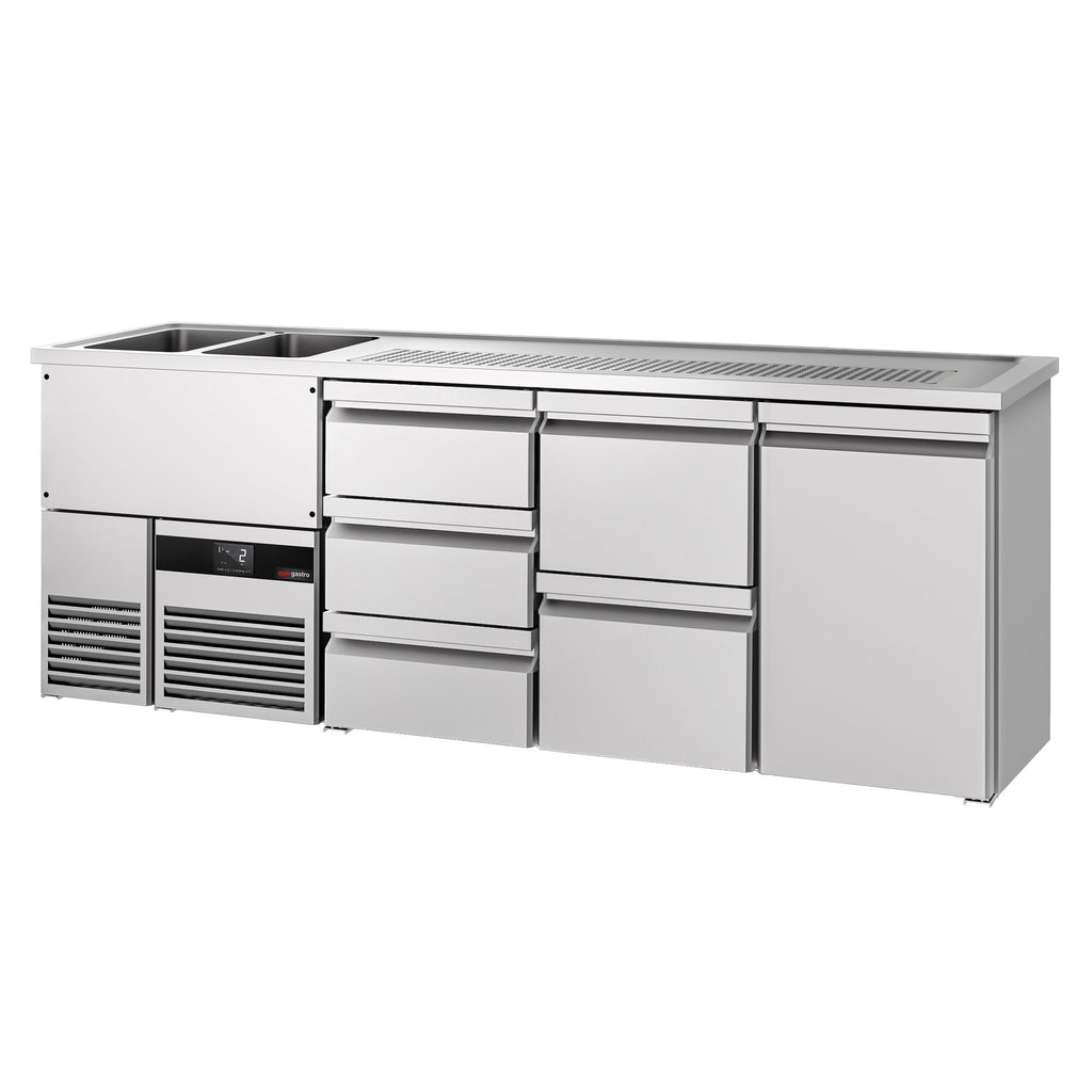 Beer counter premıum - 2500x700mm- 1 door and 5 drawers