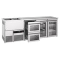 Beer counter premium - 2500x700mm - 2 glass doors & 2 glass drawers