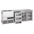 Beer counter premium - 2500x700mm- 2 glass doors & 3 glass drawers