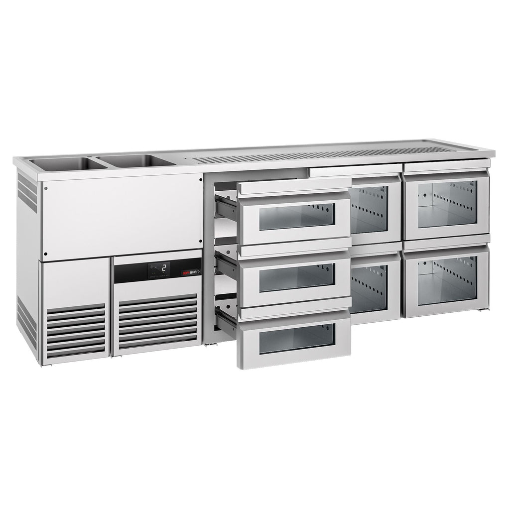 Beer counter premıum - 2500x700mm - 7 glass drawer