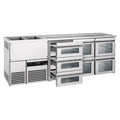 Beer counter premıum - 2500x700mm - 7 glass drawer