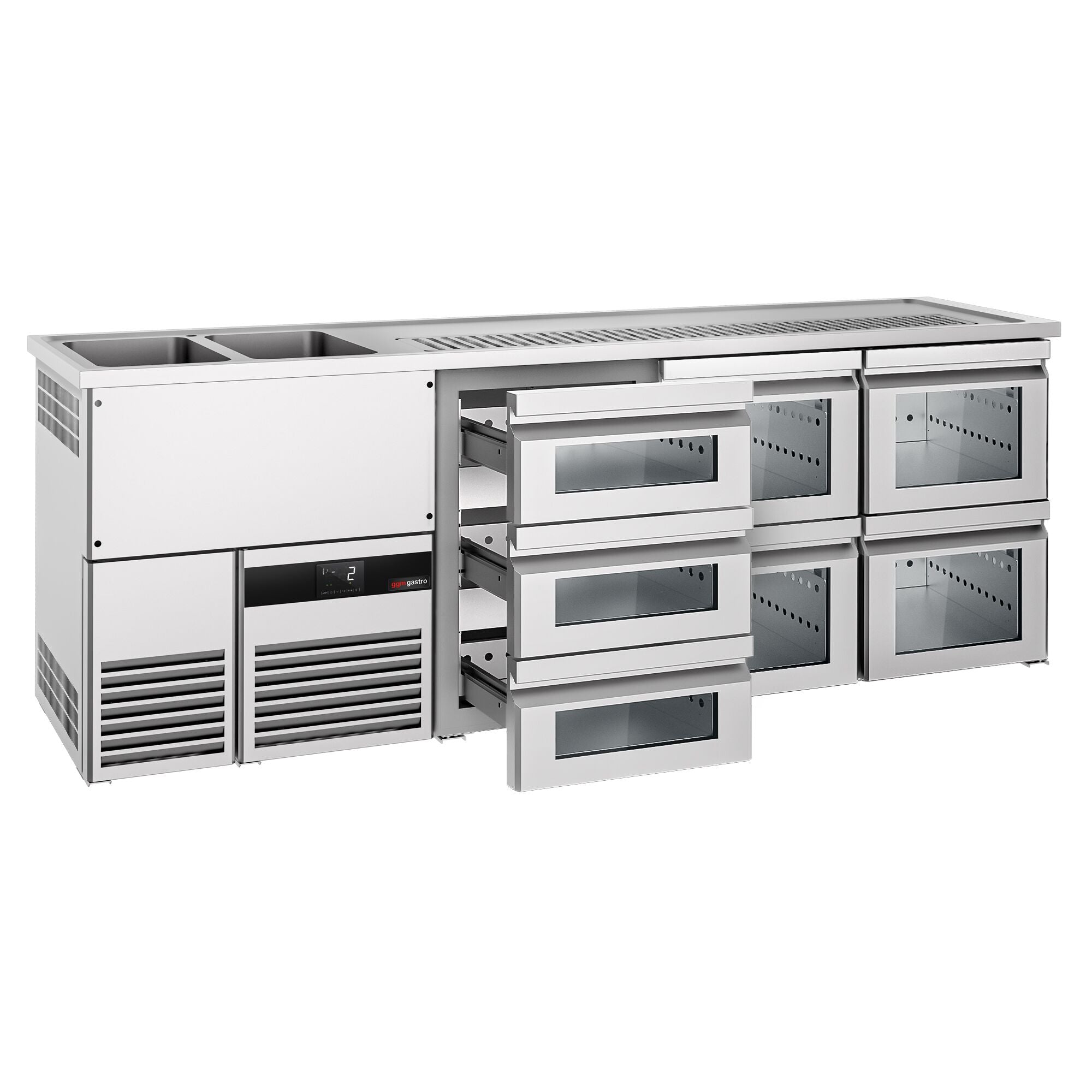 Beer counter premıum - 2500x700mm - 7 glass drawer