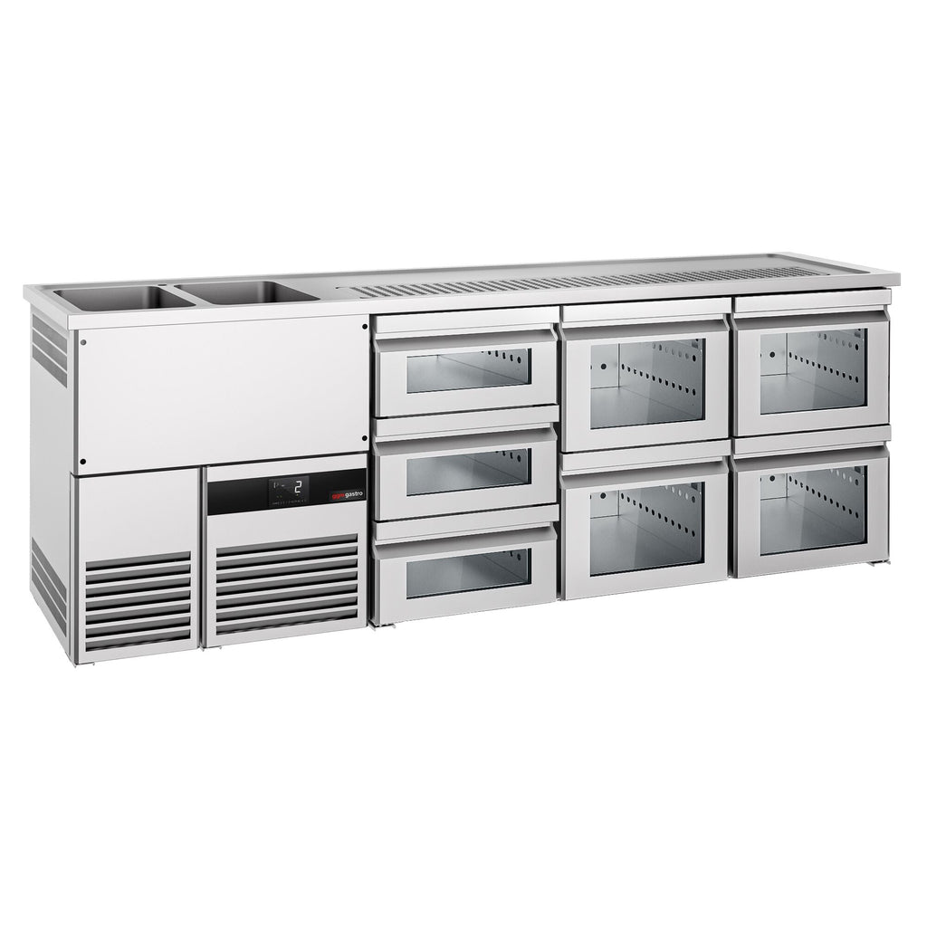 Beer counter premıum - 2500x700mm - 7 glass drawer