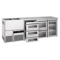 Beer counter premium - 2500x700mm- 1 glass door with 1 glass drawer
