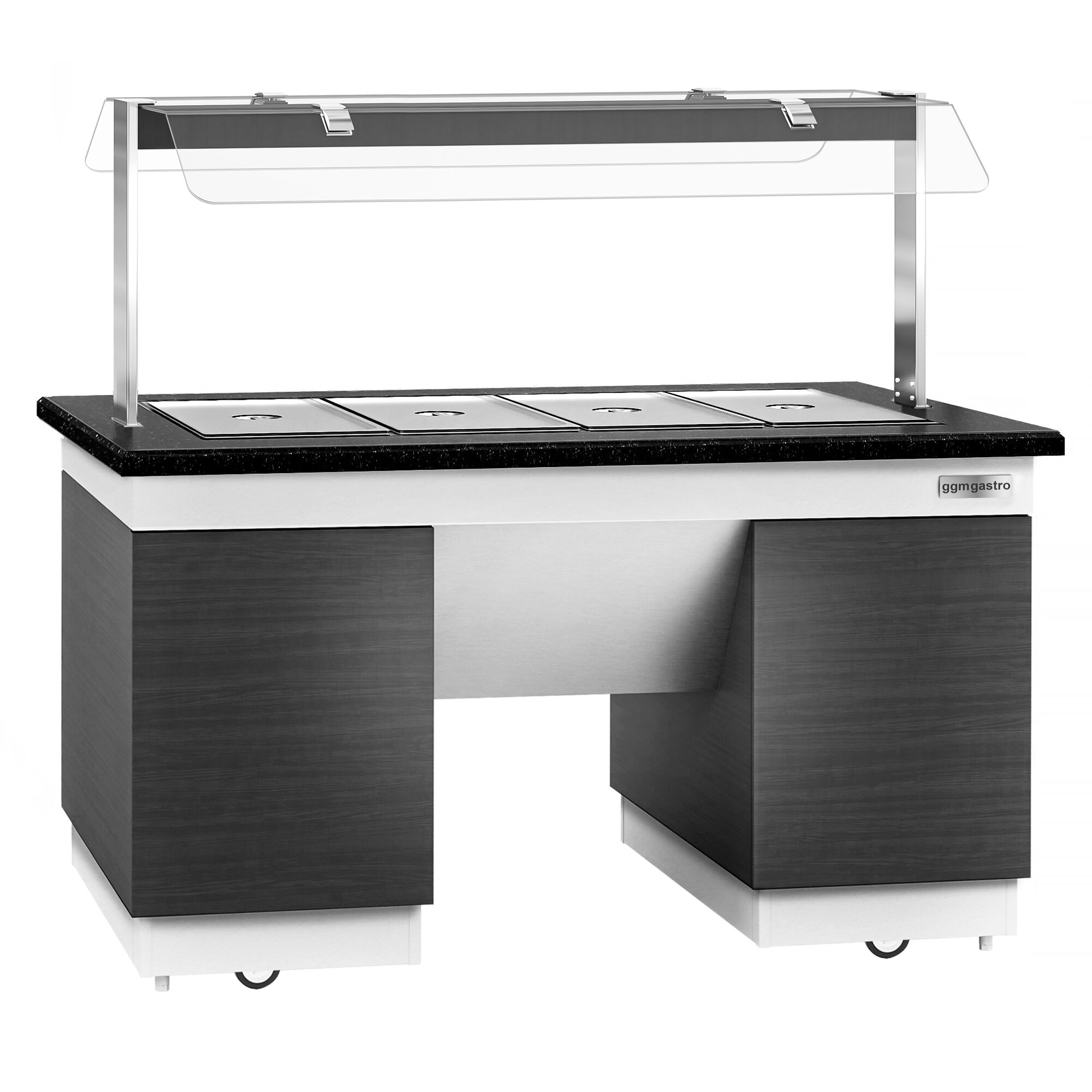 Hot Open Buffet counter dublin - 1600mm- Benmarili & wheel - for 4x GN 1/1
