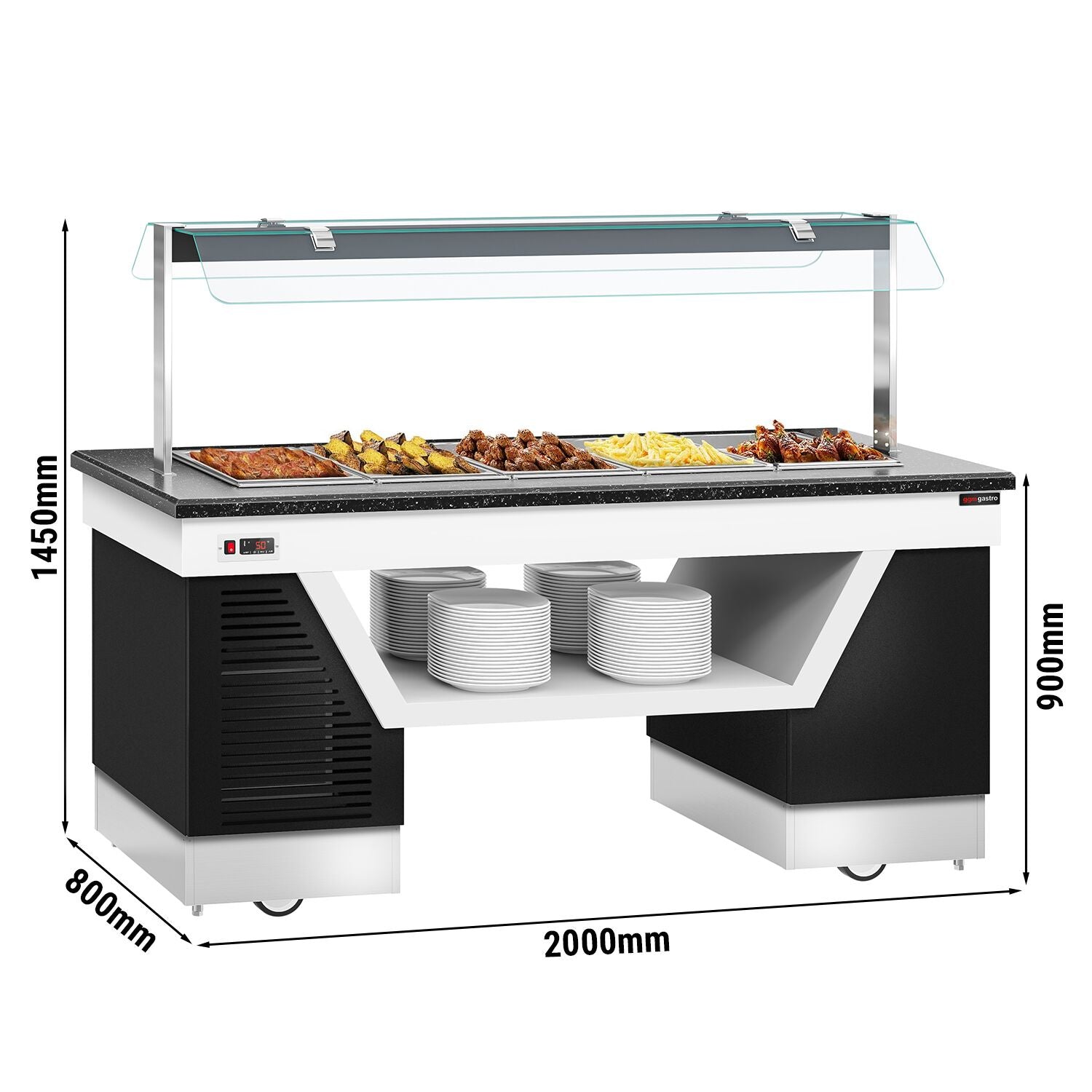 Hot Open Buffet Call Belfast - 2000mm - Benmarili & Wheel - For 5x Gn 1/1