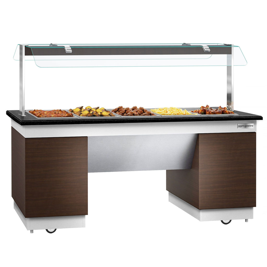 Hot Open Buffet counter dublin - 2000mm- Benmarili & Wheel - 5x Gn for 1/1
