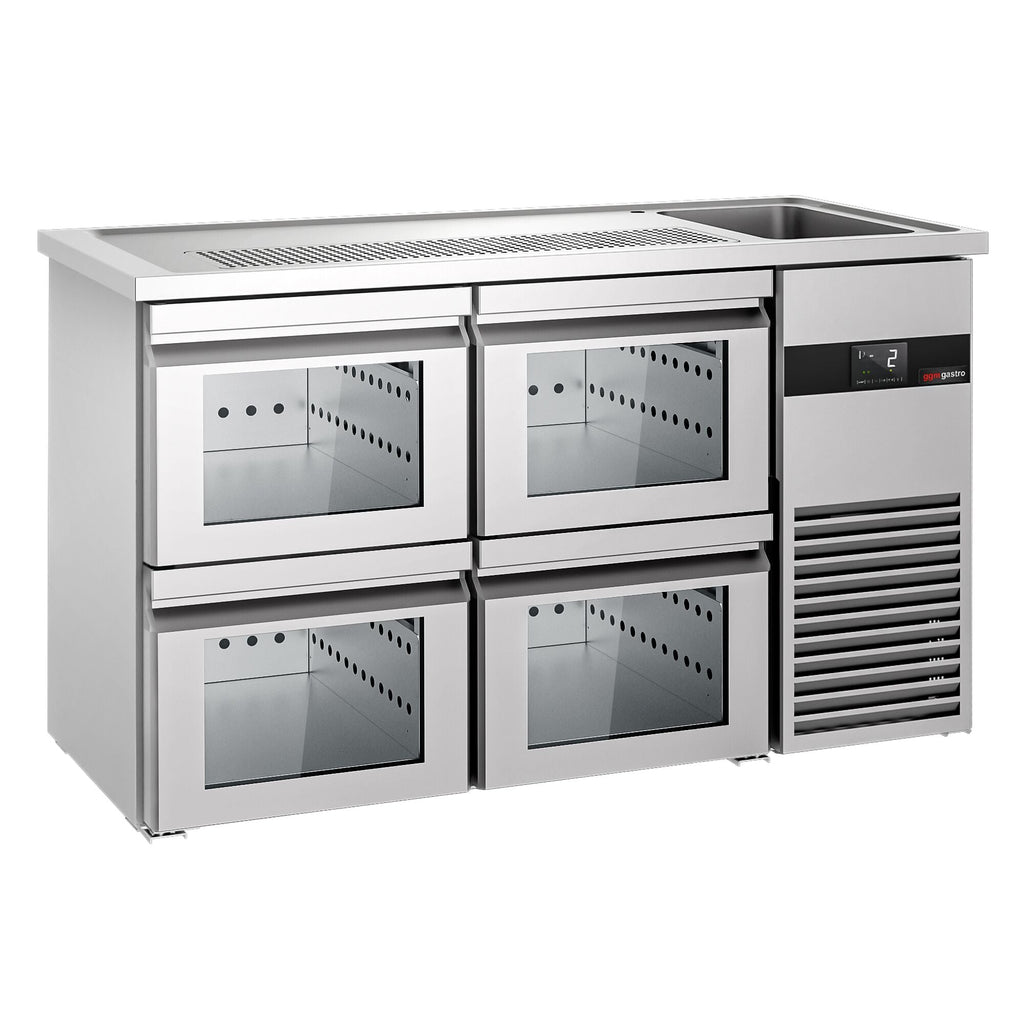 Beer counter premıum - 1550x700mm - 4 glass drawer