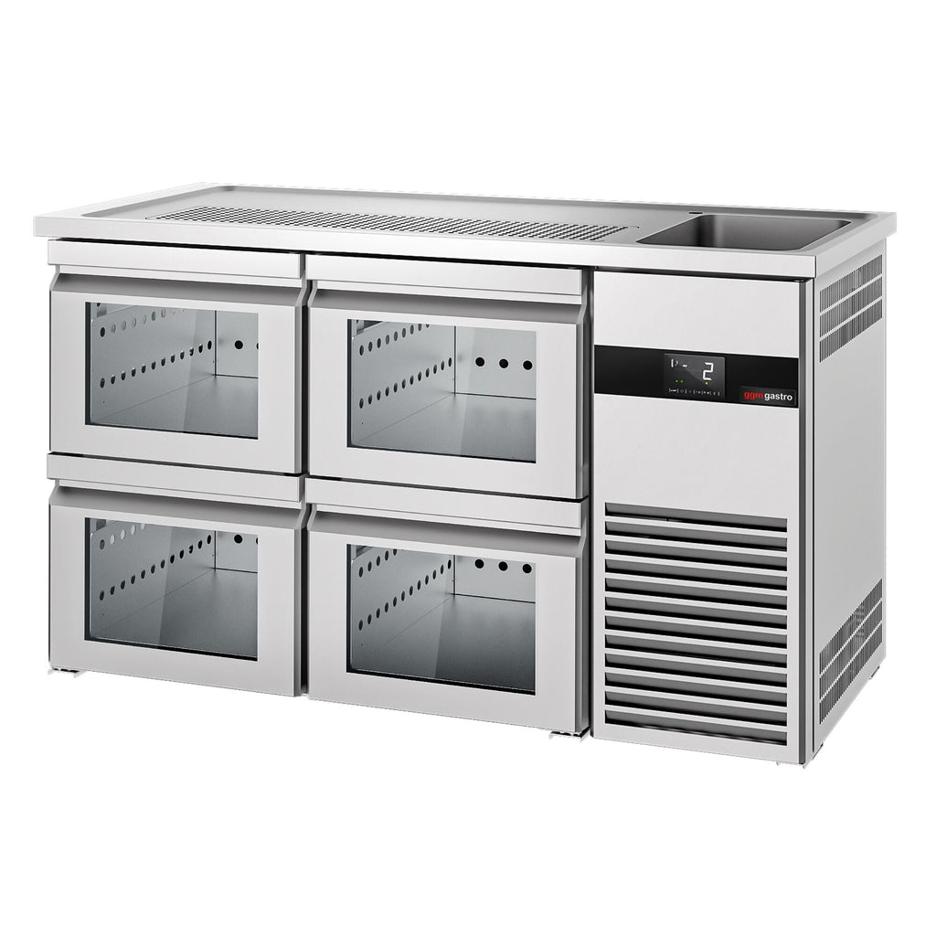 Beer counter premıum - 1550x700mm - 4 glass drawer