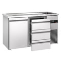 Beer counter premıum - 1550x700mm- 1 door and 3 drawers