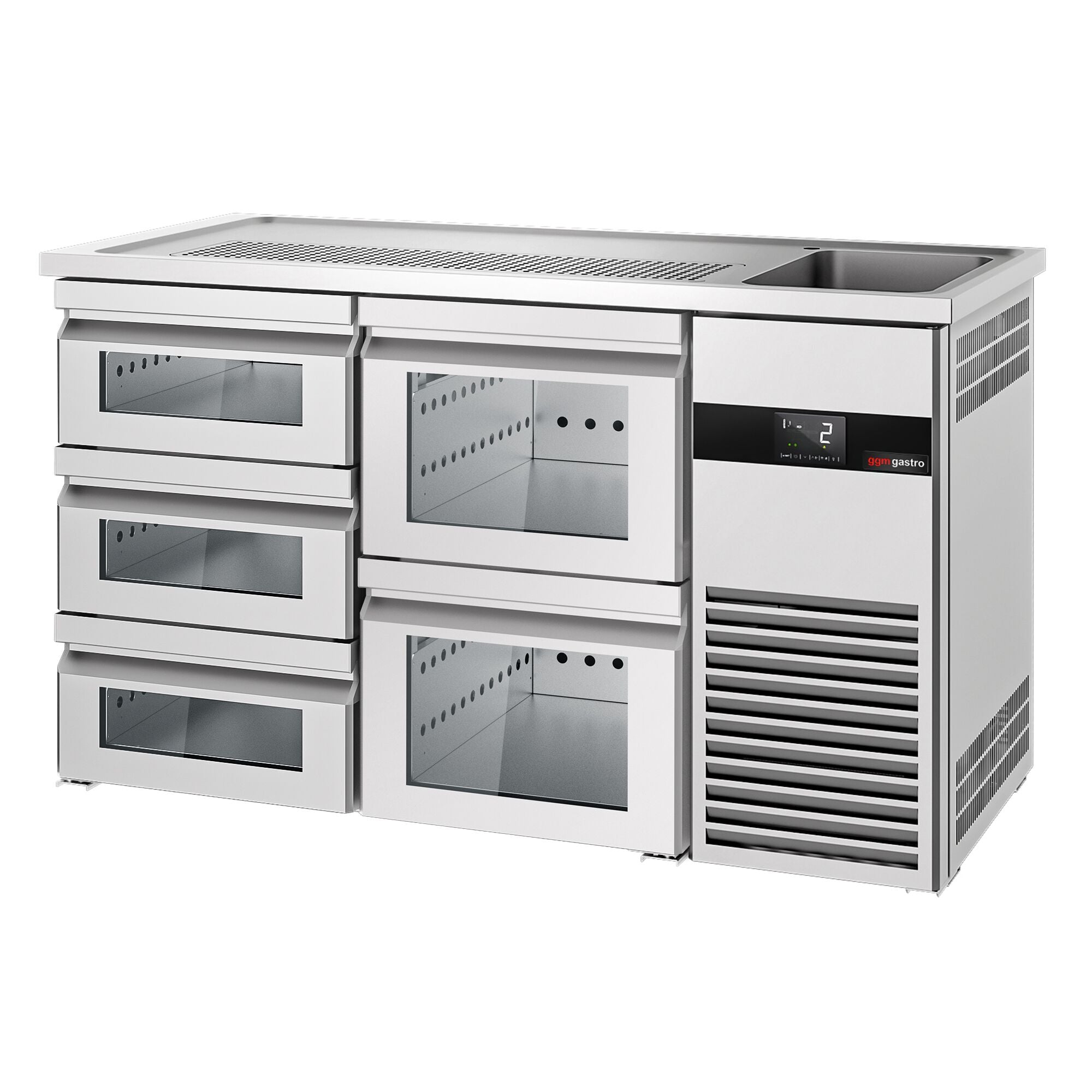 Beer counter premıum - 1550x700mm - 5 glass drawers