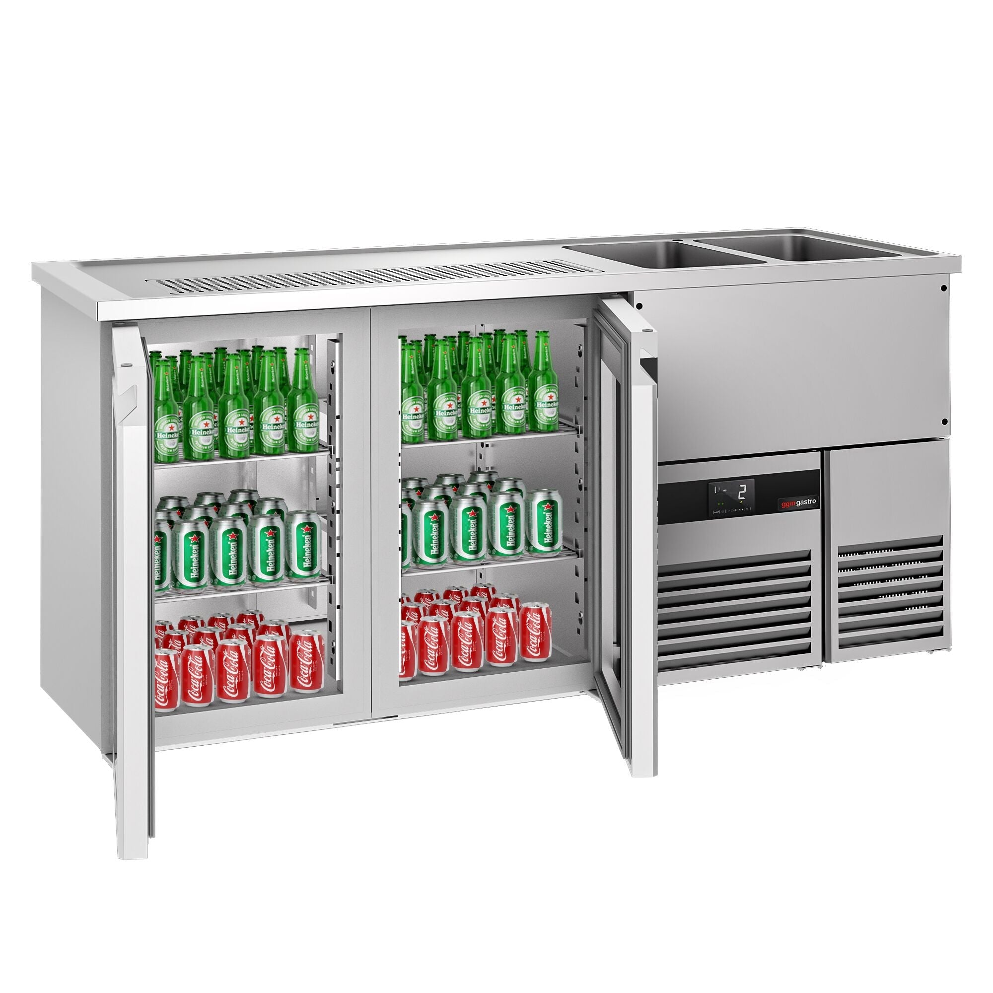 Beer counter premıum - 1950x700mm- 2 glass doors