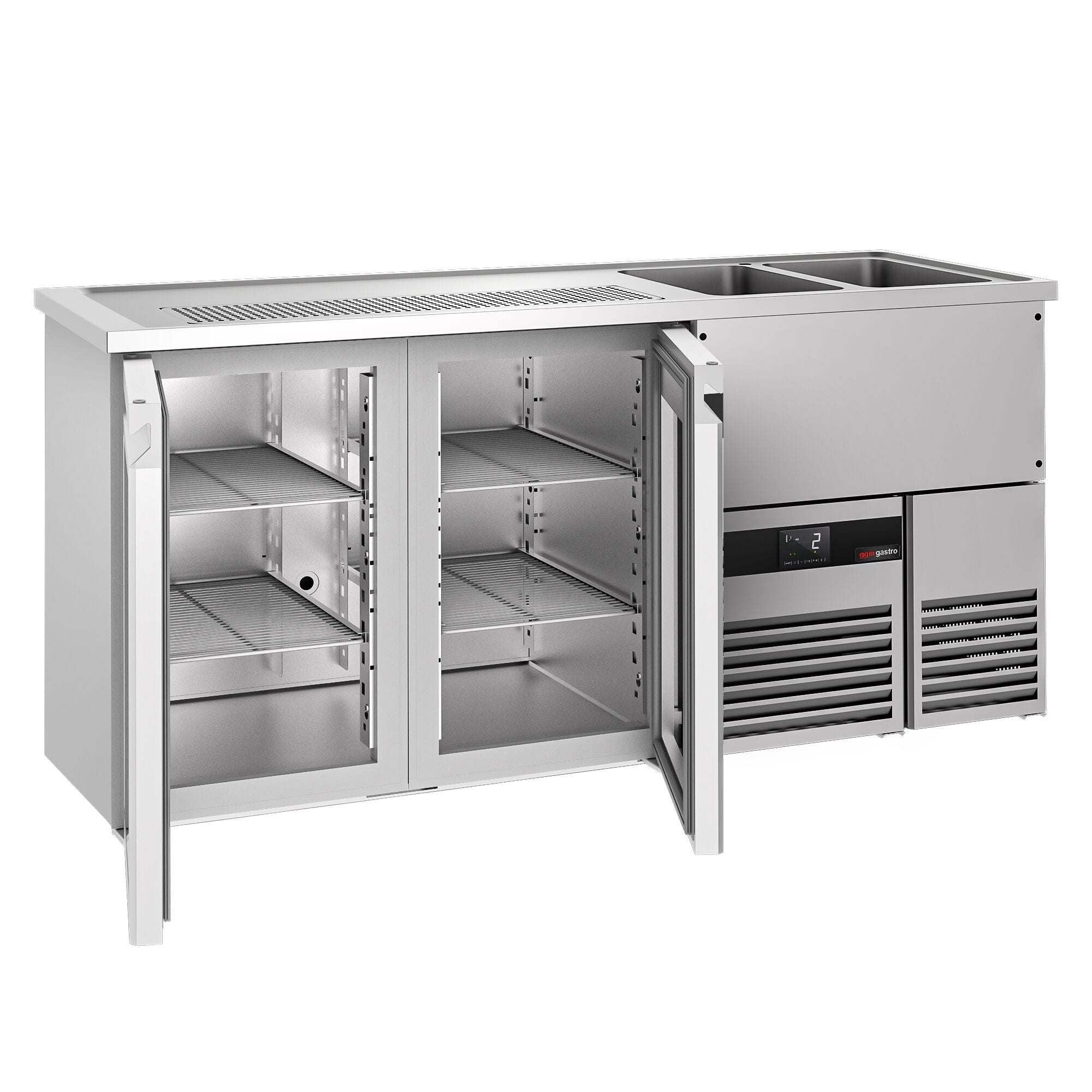 Beer counter premıum - 1950x700mm- 2 glass doors