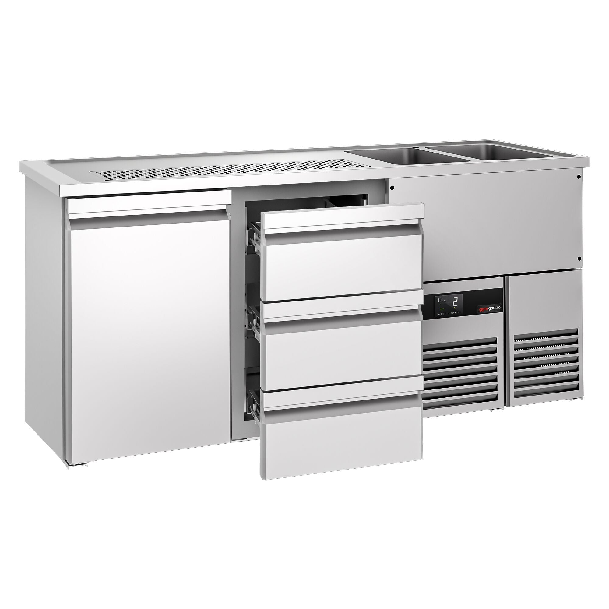 Beer counter premıum - 1950x700mm - 1 door and 3 drawers