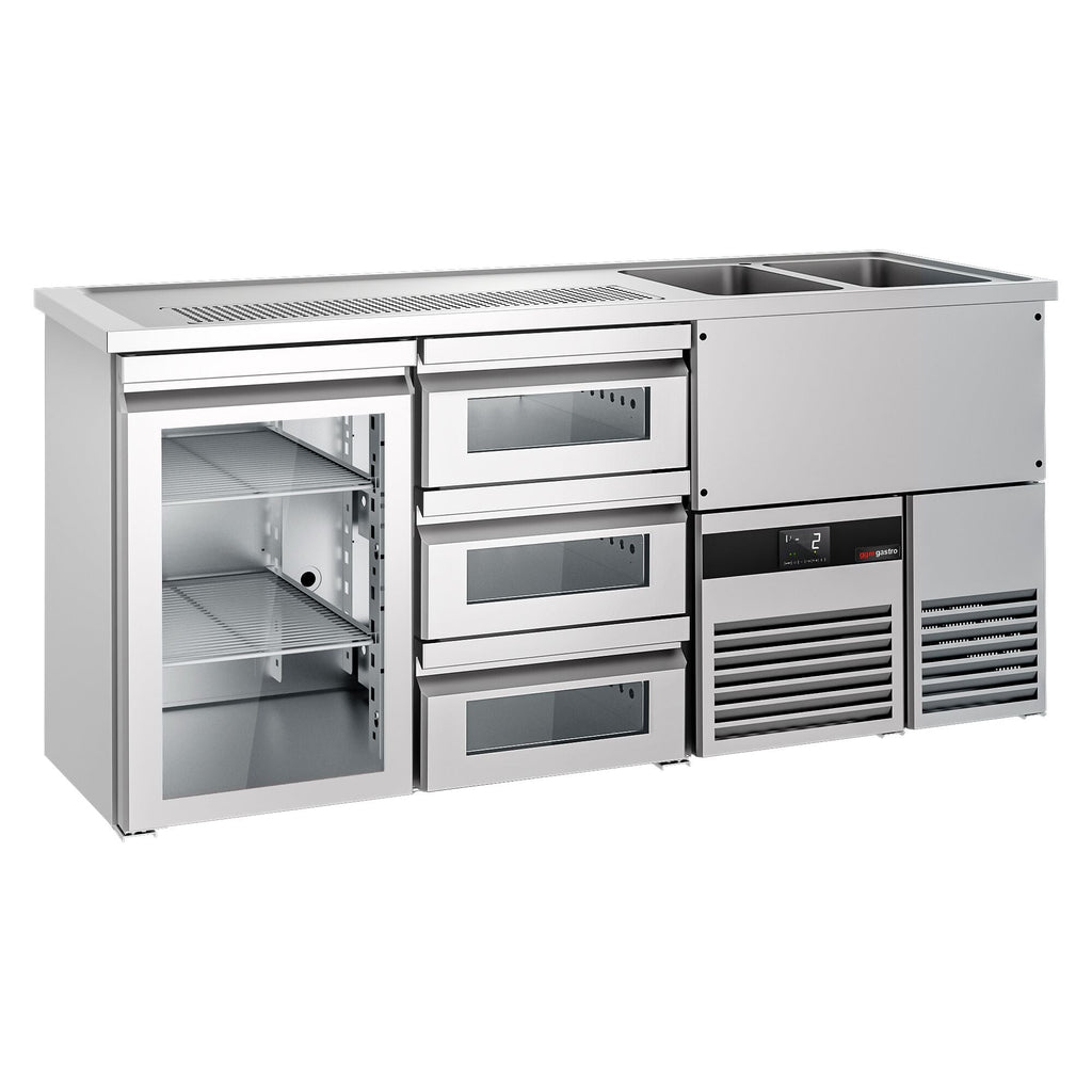Beer counter premıum - 1950x700mm- 1cam door & 3 glass drawer