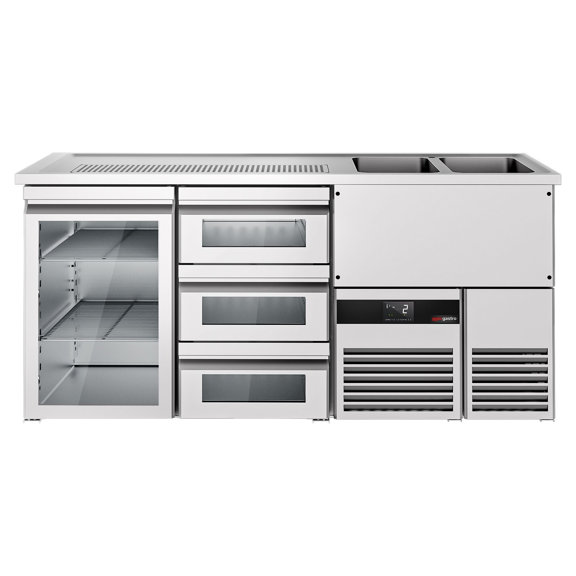 Beer counter premıum - 1950x700mm- 1cam door & 3 glass drawer