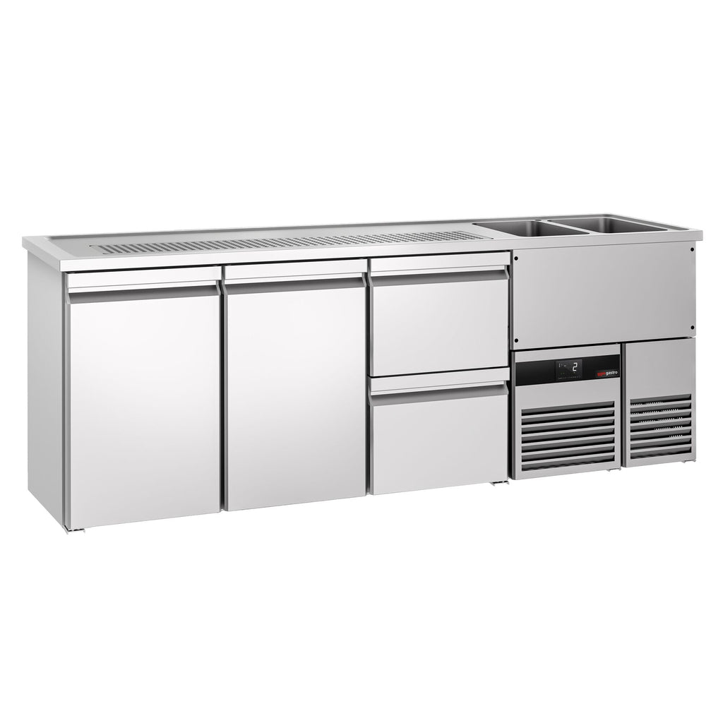 Beer counter premium - 2500x700mm - 2 doors and 2 drawers