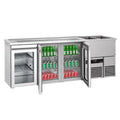 Beer counter premıum - 2500x700mm - 3 glass doors