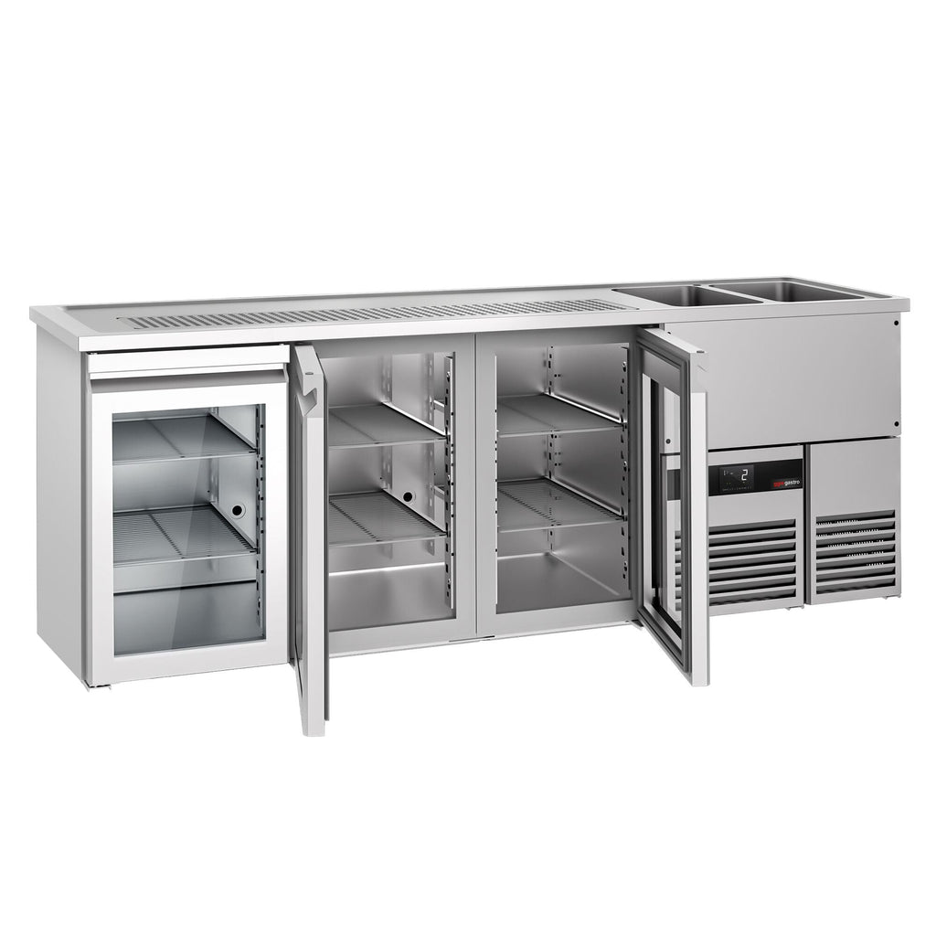 Beer counter premıum - 2500x700mm - 3 glass doors