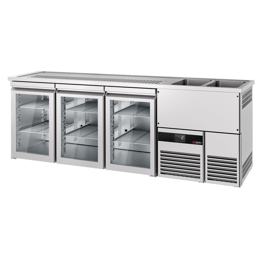 Beer counter premıum - 2500x700mm - 3 glass doors